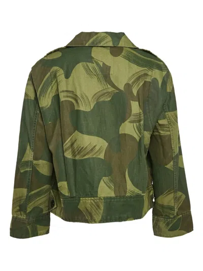 Pre-owned Zadig & Voltaire 1997 Camouflage Linen Jacket In Green