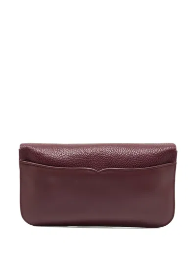 Pre-owned Cartier Leather Flap Pocket Clutch Bag In Red