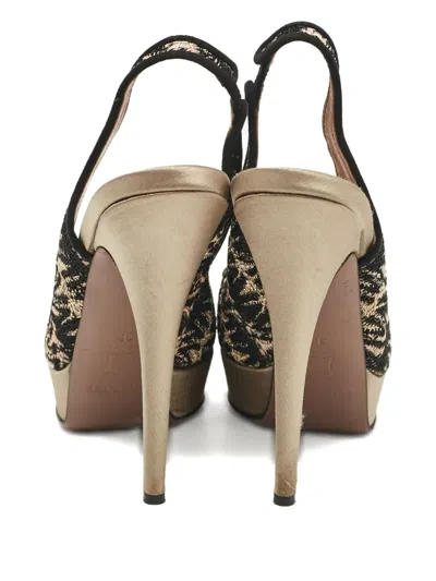 Pre-owned Missoni Slingback Platform Pumps In Black