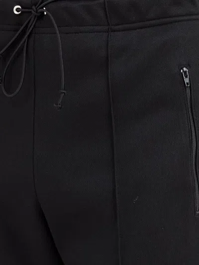Maison Margiela Cotton Blend Trousers With Stripe Detailing In Black