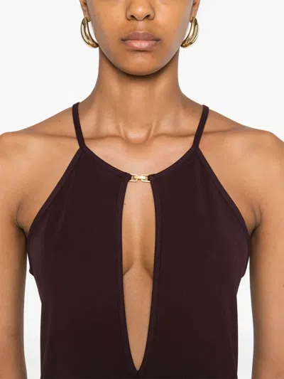 Tom Ford Halterneck Maxi Gown In Burgundy