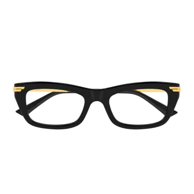 Bottega Veneta Bv1371o Linea Ribbon 002 Havana Gold Glasses In Black