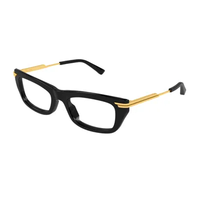 Bottega Veneta Bv1371o Linea Ribbon 002 Havana Gold Glasses In Black