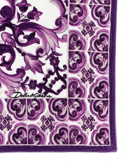 Dolce & Gabbana Maiolica Beachwear Multicolor In Purple