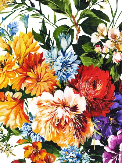 Dolce & Gabbana Floral Print Scarf Scarves And Foulards Multicolor In Multi
