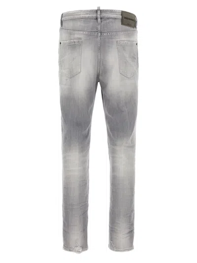 Dsquared2 Dsquared Grey Stretch Denim Skater Jeans In Neutral