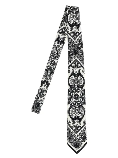 Dolce & Gabbana Maiolica Print Tie In Black