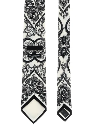 Dolce & Gabbana Maiolica Print Tie In Black