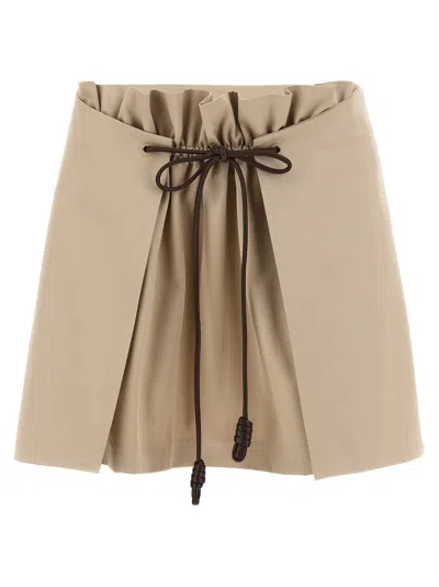 Loewe Leather Drawstring Skirt