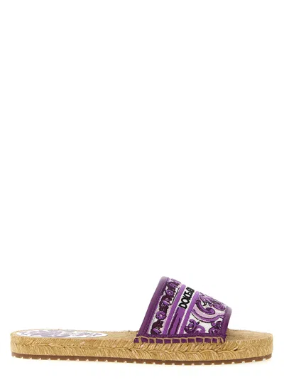 Dolce & Gabbana Embroidery Espadrilles In Purple