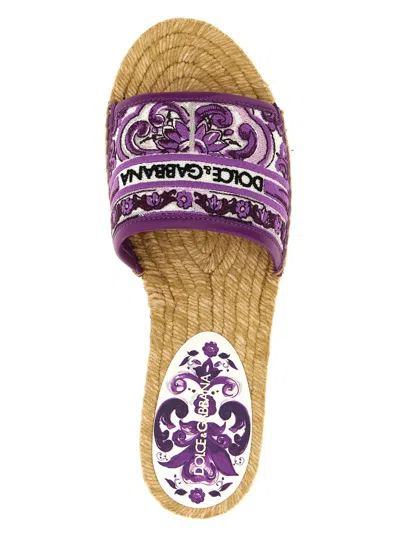 Dolce & Gabbana Embroidery Espadrilles In Purple