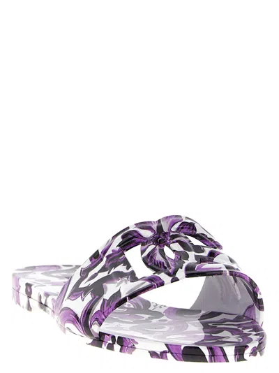 Dolce & Gabbana Maiolica Cut-out Dg Rubber Sandals