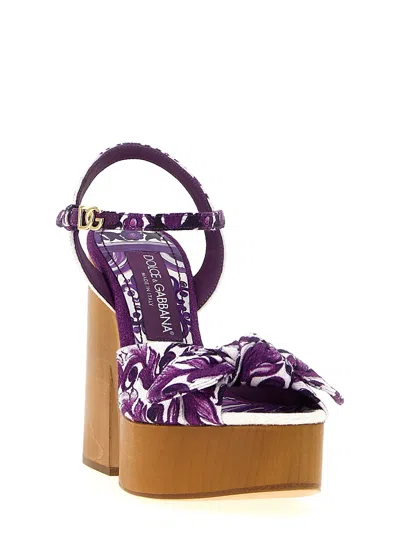 Dolce & Gabbana Maiolica Printed Knot Platform Sandals