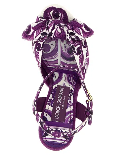 Dolce & Gabbana Maiolica Printed Knot Platform Sandals