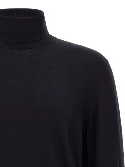 Zanone Turtleneck Cuffed-sleeve Sweater In Black