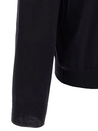 Zanone Turtleneck Cuffed-sleeve Sweater In Black
