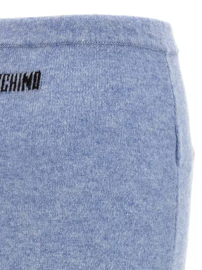 Moschino Multicolor Shetland Knit Skirt In Blue