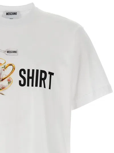 Moschino Crew Neck Graphic Print Short Sleeves In White