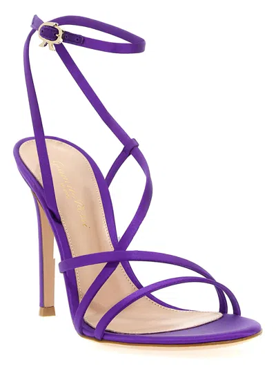 Gianvito Rossi Purple Ankle Strap Heels