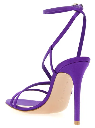 Gianvito Rossi Purple Ankle Strap Heels