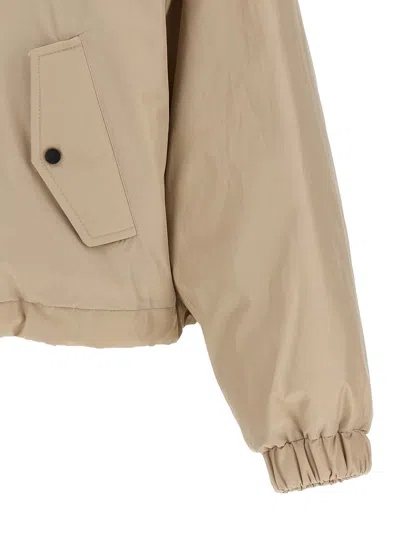 Brunello Cucinelli Cropped High Collar Quilted Jacket In Neutral