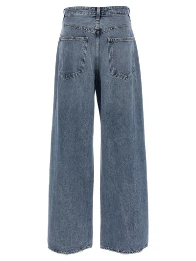 Agolde Wide-leg Jeans With Belt Loops And Five-pocket Style In Blue