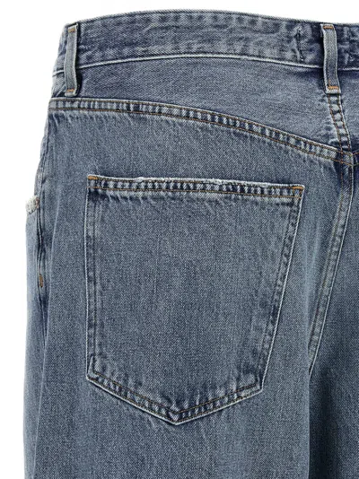 Agolde Wide-leg Jeans With Belt Loops And Five-pocket Style In Blue