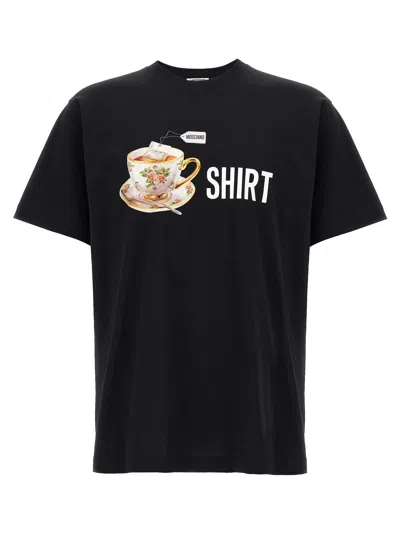 Moschino T-shirt Whit Maxi Print In Black