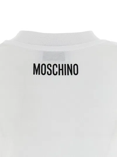 Moschino Graphic Front Print T-shirt With Ribbed Neckline In White