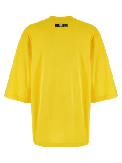 Moschino Smiley Face Graphic T-shirt In Bright Yellow Cotton In Yellow