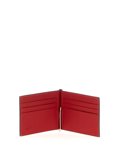 Christian Louboutin Mooncrest Calfskin Bifold Wallet With Money Clip In Black