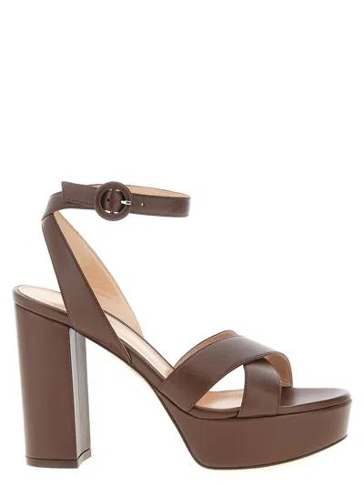 Gianvito Rossi Brown Ankle Strap Heels