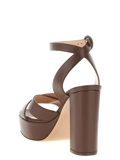 Gianvito Rossi Brown Ankle Strap Heels