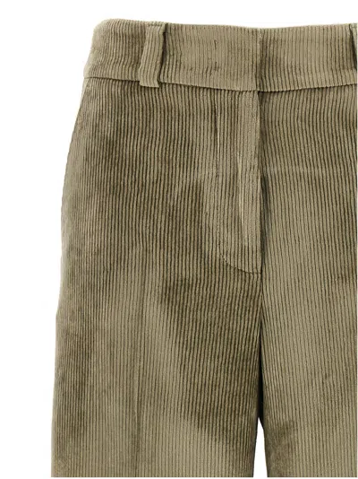 Peserico Wide Leg Corduroy Trousers With Belt Loops