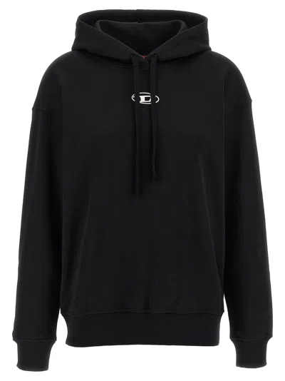Diesel Hooded Knitwear With Drawstring And Ribbed Cuffs In Black