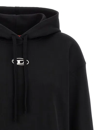 Diesel Hooded Knitwear With Drawstring And Ribbed Cuffs In Black