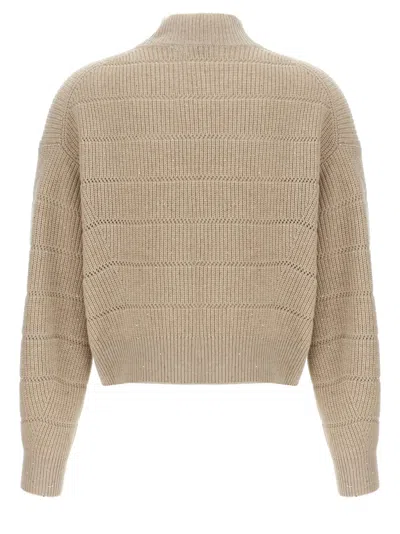 Brunello Cucinelli Rustic Dazzling Net Sweaters And Cardigans Beige
