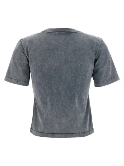 Ganni Cotton T-shirt Featuring Heart Embroidery
