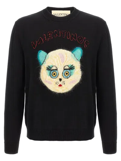 Valentino Garavani Sweater With Le Chat De La Maison Patch In Black