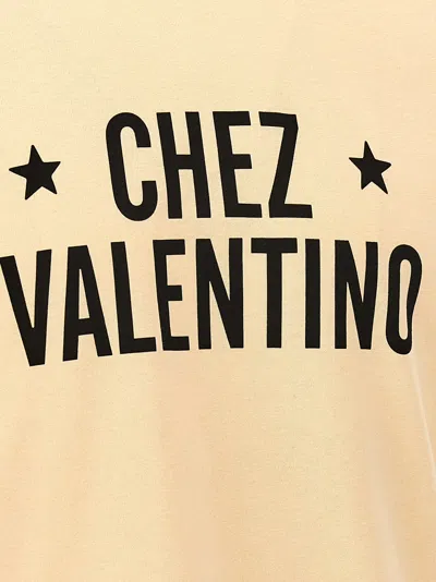 Valentino Sleeve Contrast Graphic Print Crew Neck In Neutral