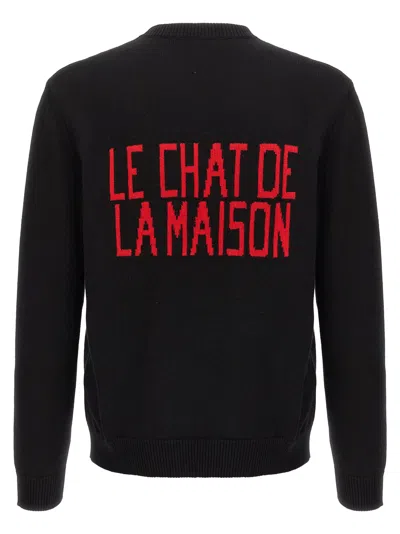 Valentino Garavani Sweater With Le Chat De La Maison Patch In Black