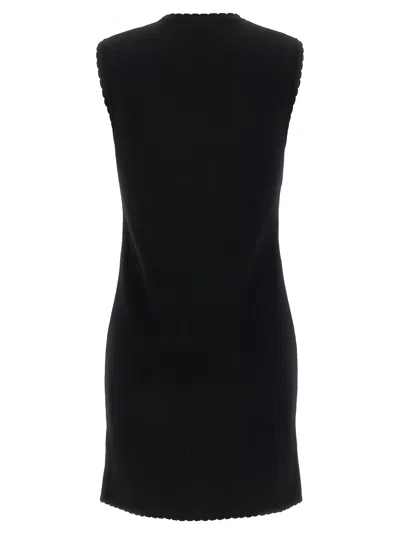 Moschino Zipper Pocket Scalloped Sleeveless Dress