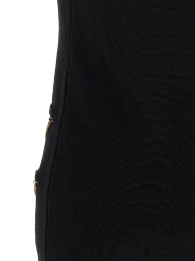 Moschino Zipper Pocket Scalloped Sleeveless Dress