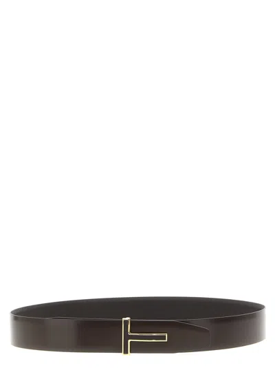 Tom Ford T Reversible Belt In Brown