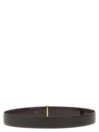 Tom Ford T Reversible Belt In Brown