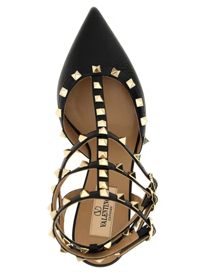 Valentino Rockstud Leather Slingback Pumps In Black