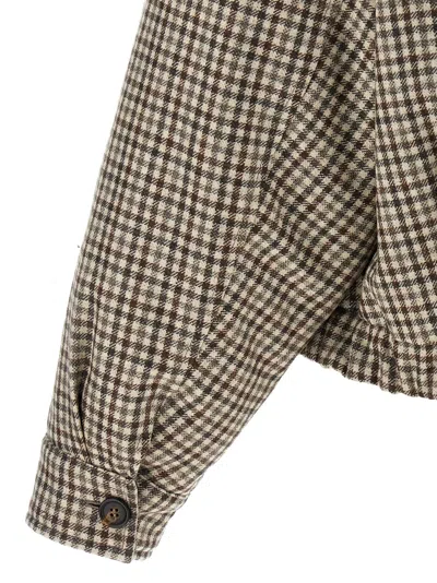 Brunello Cucinelli 'shiny Zipper Pull' Check Jacket