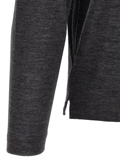 Zanone Heathered Grey Crewneck Wool Sweater With Classic Fit In Gray