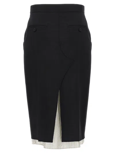 Marni High Waist Asymmetric Pencil Skirt Design In Black