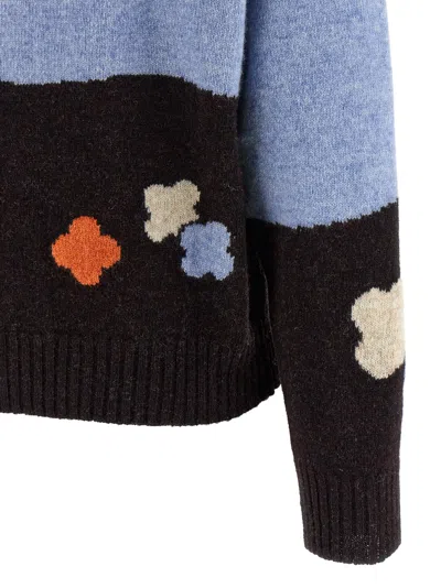 Moschino Shetland Wool Sweater With Landscape Intarsia In Multi